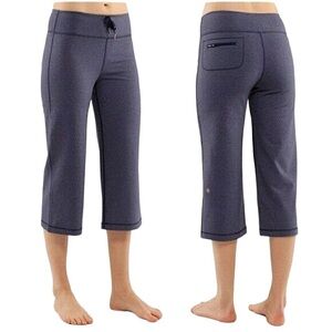Lululemon Relaxed Fit Crop II Pants Heathered Deep Indigo Blue Gray Sz 8